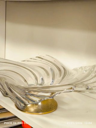 Centrotavola in cristallo dorato di Murano