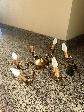 Lámpara de araña de latón macizo (Vintage)