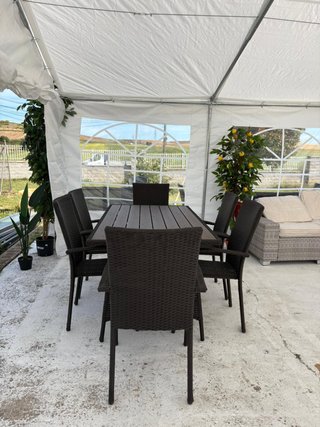 Conjunto Comedor Exterior Ratán Marrón