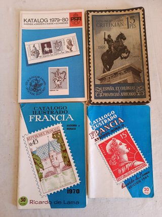 Lote 20 libros catálogo sellos España, Francia, et