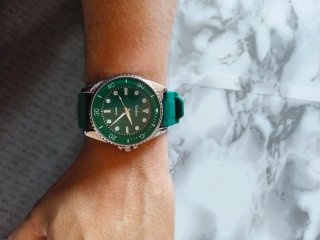 Reloj Gduo Elegante Verde y Plateado