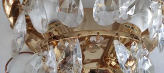 Lámpara de pared cristal y metal dorado