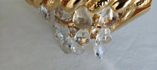 Lámpara de pared cristal y metal dorado
