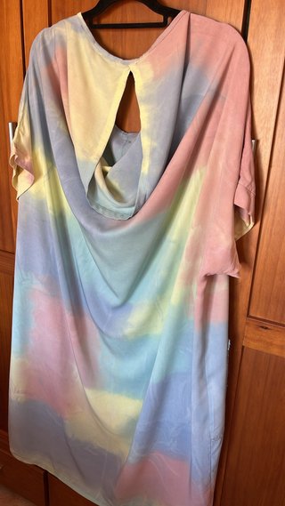 Vestido túnica playero oversize multicolor