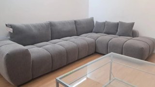 Sofá Chaislongue Gris Tela