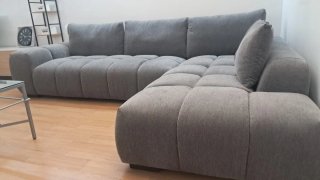 Sofá Chaislongue Gris Tela