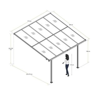 Marquesina de pared GARDIUN Elliot 9,5 m²