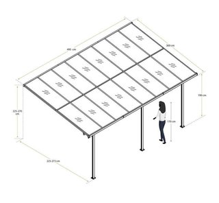 Marquesina de aluminio Elliot 15 m2