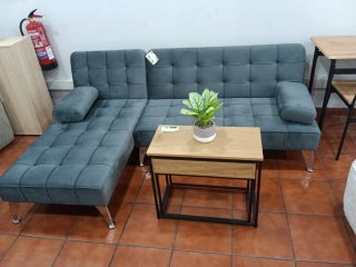Sofá Cama Chaise Longue Gris 198cm