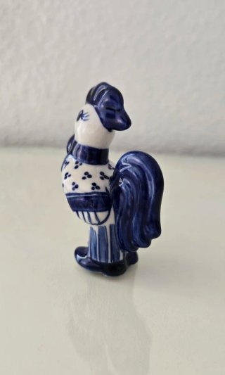 Figura de gallo Gzhel porcelana