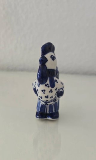 Figura de gallo Gzhel porcelana