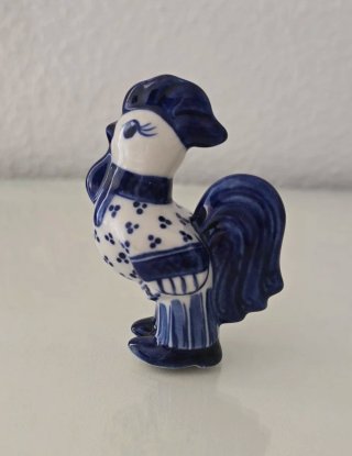 Figura de gallo Gzhel porcelana