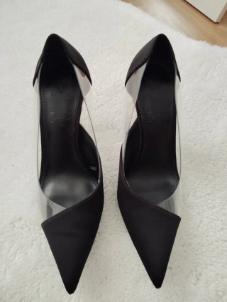 Zapatos Mango Tacón Transparente Negro