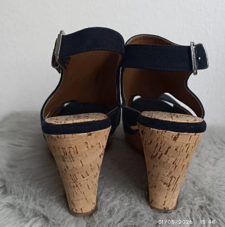 Sandalias Cuña Graceland Azul Marino y Corcho