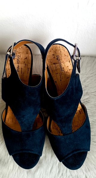 Sandalias Cuña Graceland Azul Marino y Corcho