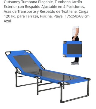 Tumbona Plegable Outsunny Azul