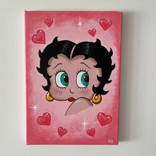 Cuadro Betty Boop pintado a mano