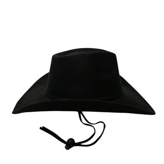 Sombrero Cowboy Negro Talla Única Ajustable Pluma