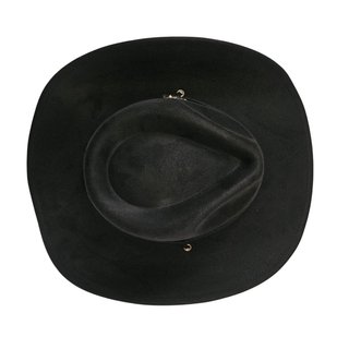 Sombrero Cowboy Negro Talla Única Ajustable Pluma