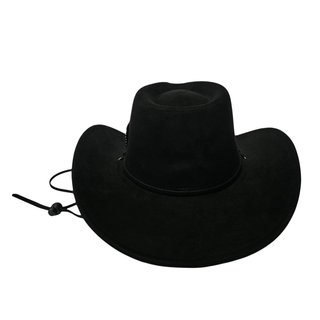 Sombrero Cowboy Negro Talla Única Ajustable Pluma