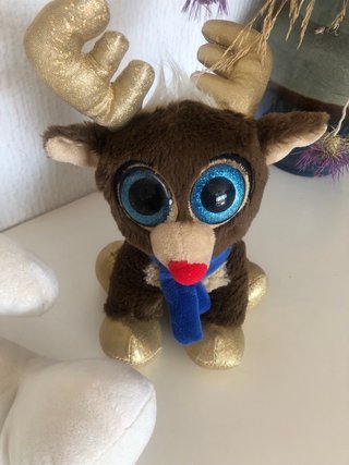 Lote 3 peluches: perro, conejo y reno