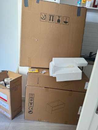 Mueble madera de Baño 80cm + Lavabo + Espejo LED
