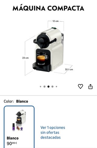 Cafetera Nespresso Krups Blanca