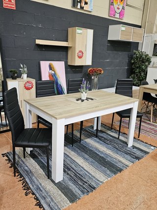 OFERTON DE MESA/COMEDOR NORDICA +4 SILLAS POLIPIEL