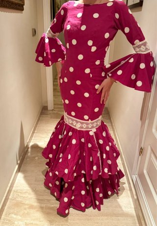 Traje Flamenca Espalda Descubierta Lunares