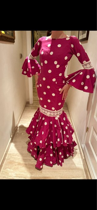 Traje Flamenca Espalda Descubierta Lunares