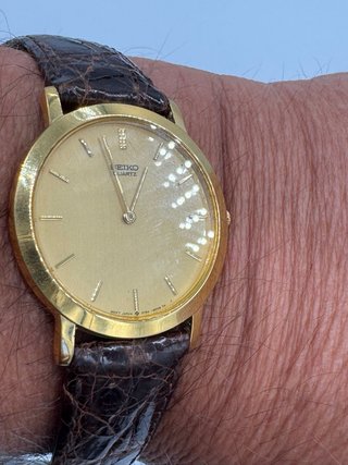 Reloj Seiko Dorado Correa Marrón