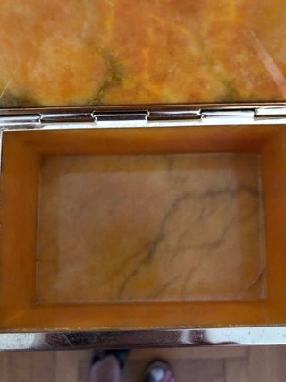 Portagioie in alabastro marmorizzata
