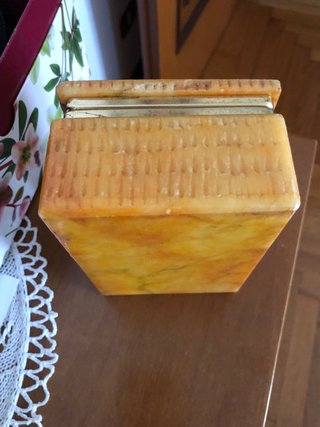 Portagioie in alabastro marmorizzata