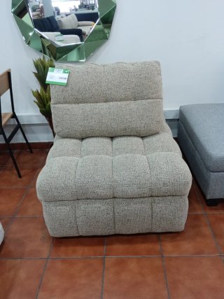 Sofá Cama Individual 90x105cm Tela Beige/Gris