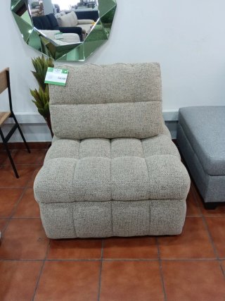 Sofá Cama Individual 90x105cm Tela Beige/Gris