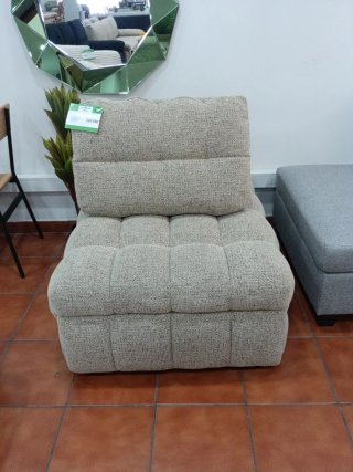 Sofá Cama Individual 90x105cm Tela Beige/Gris