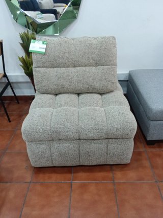 Sofá Cama Individual 90x105cm Tela Beige/Gris