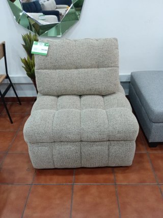 Sofá Cama Individual 90x105cm Tela Beige/Gris