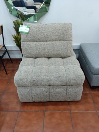 Sofá Cama Individual 90x105cm Tela Beige/Gris