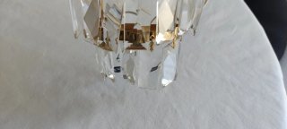 2 Lámparas de cristal y metal doradas (2 unidades)