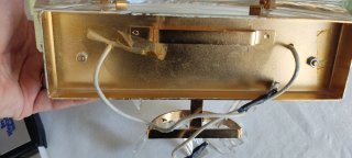 2 Lámparas de cristal y metal doradas (2 unidades)