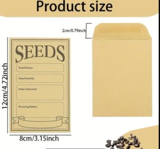 20 sobres de papel para semillas vaca