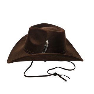 Sombrero Cowboy Marrón Pluma Talla Única Adulto
