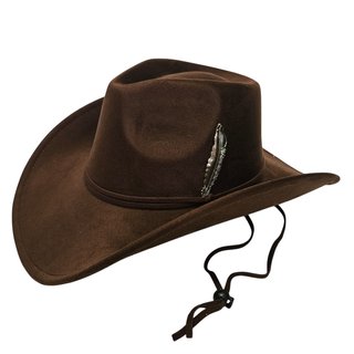 Sombrero Cowboy Marrón Pluma Talla Única Adulto