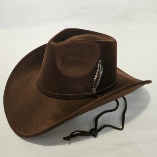 Sombrero Cowboy Marrón Pluma Talla Única Adulto