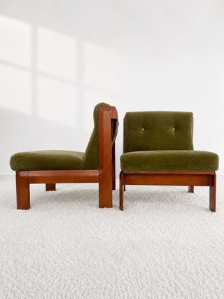 BUTACA GUILLEUMAS. TERCIOPELO VERDE. 70s