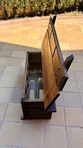 Banco Cofre Madera Antiguo