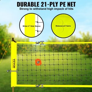 Sistema de Red de Voleibol Portátil para Exterior, Postes de Acero de Altura Ajustable, Juego de Voleibol Profesional con Voleibol de PVC, Bomba, Bolsa de Transporte, Red de Voleibol de Alta Resis...