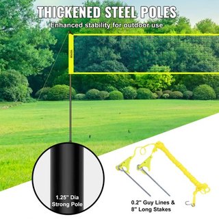 Sistema de Red de Voleibol Portátil para Exterior, Postes de Acero de Altura Ajustable, Juego de Voleibol Profesional con Voleibol de PVC, Bomba, Bolsa de Transporte, Red de Voleibol de Alta Resis...