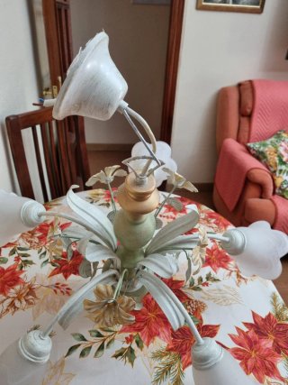 Lámpara colgante 5 focos floral
